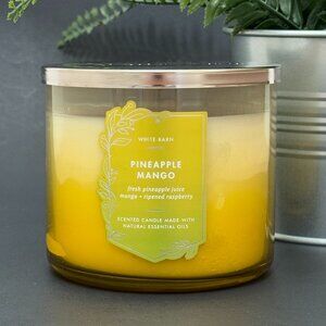 BBW Pineapple Mango White Barn Bath & Body Works 3 Wick Candle